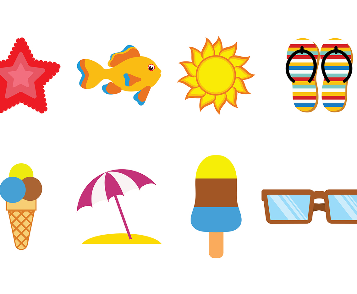 Fun Beach Icon Vectors