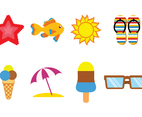 Fun Beach Icon Vectors