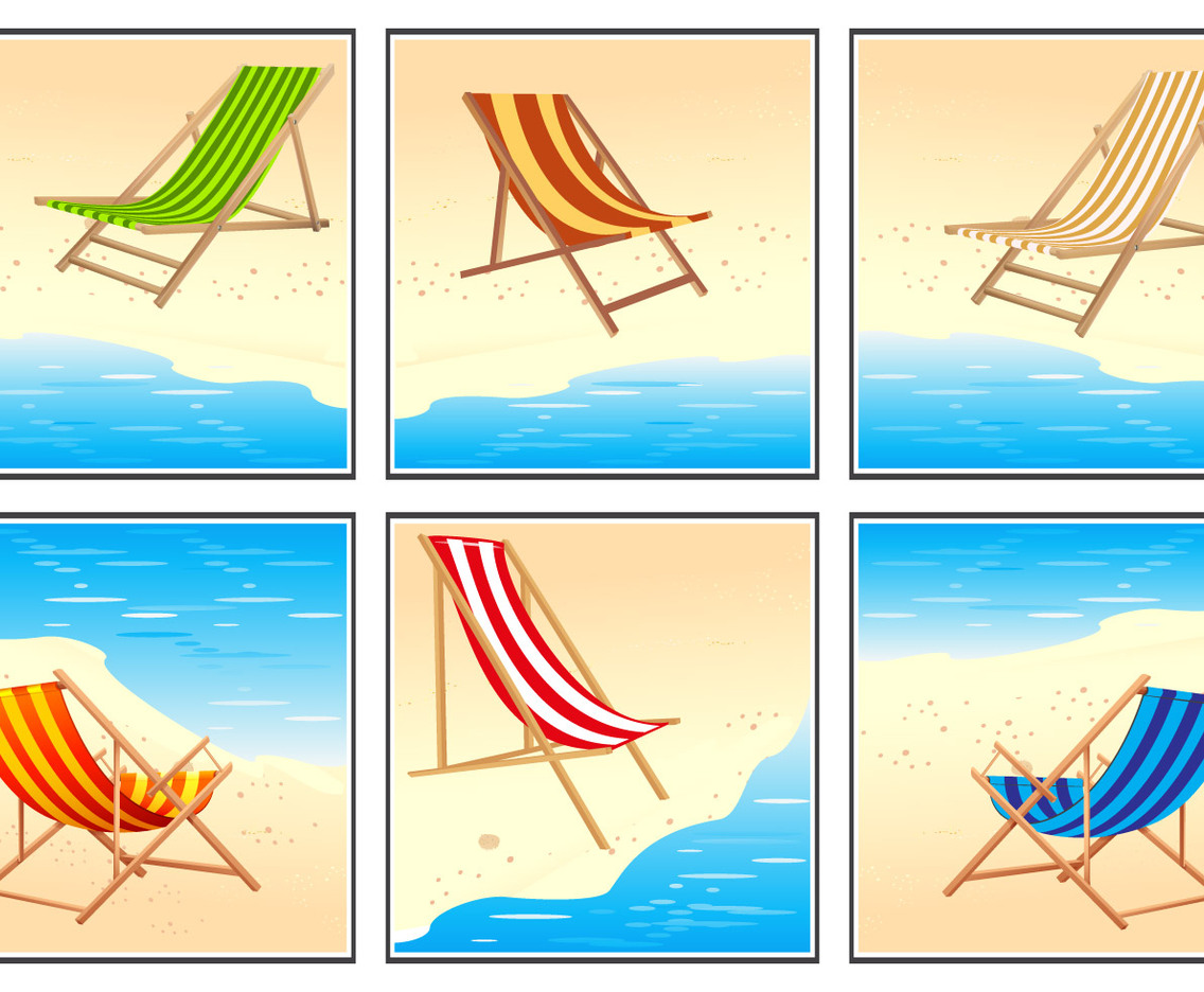 Deck Chair Vector Set