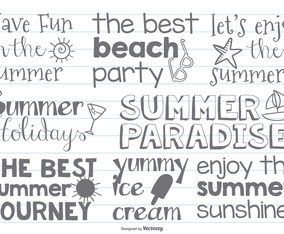 Cute Hand Drawn BeachSummer Labels