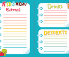 Kids Menu Vector