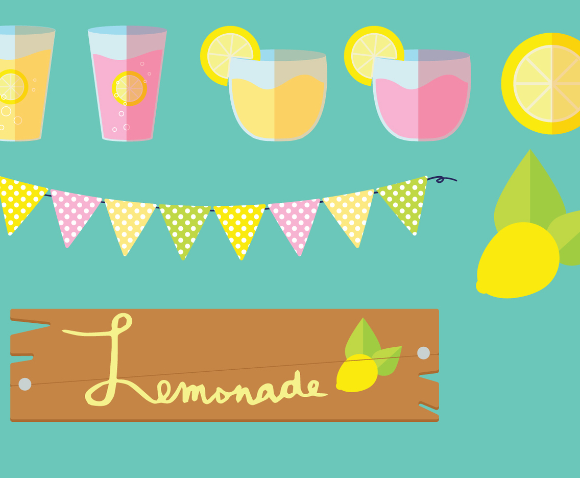 Lemonade Stand Vector Graphic Set