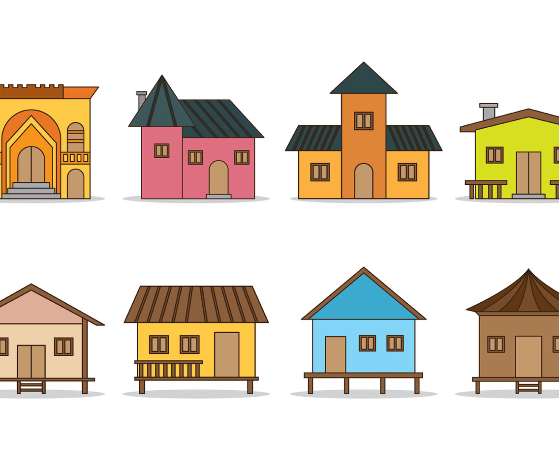 Set Of Shack Vector Icons