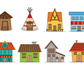 Set Of Shack Vector