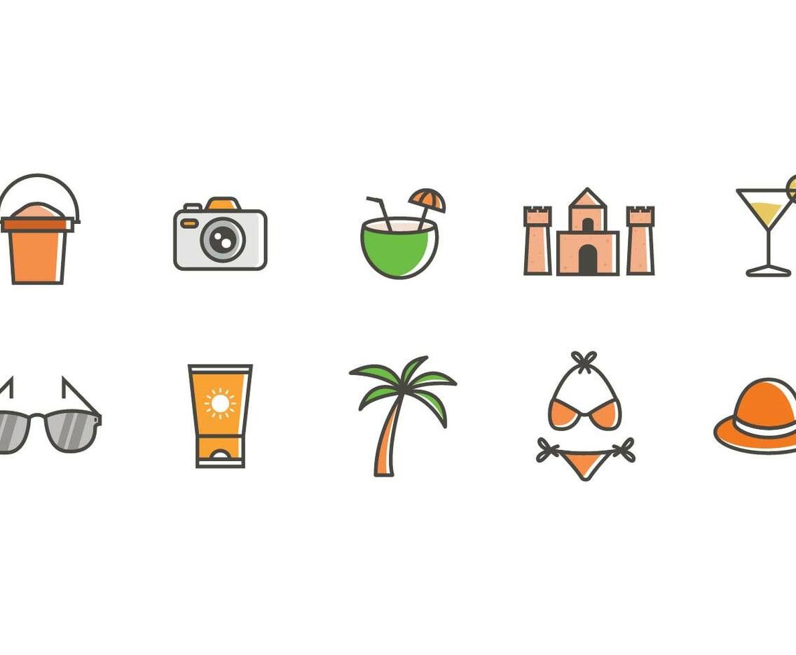 Free Beach Icons Vector