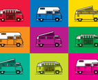 BRIGHT VW CAMPER VECTORS