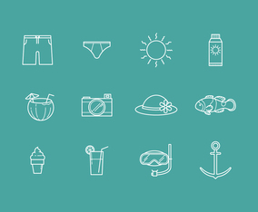 Free Outline Beach Vector