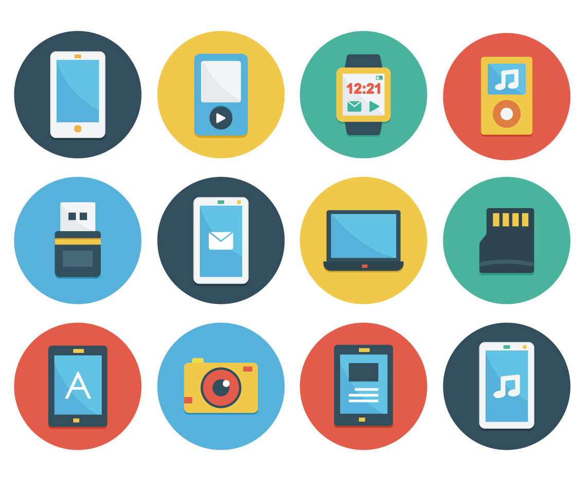 Gadget Flat Icon Set