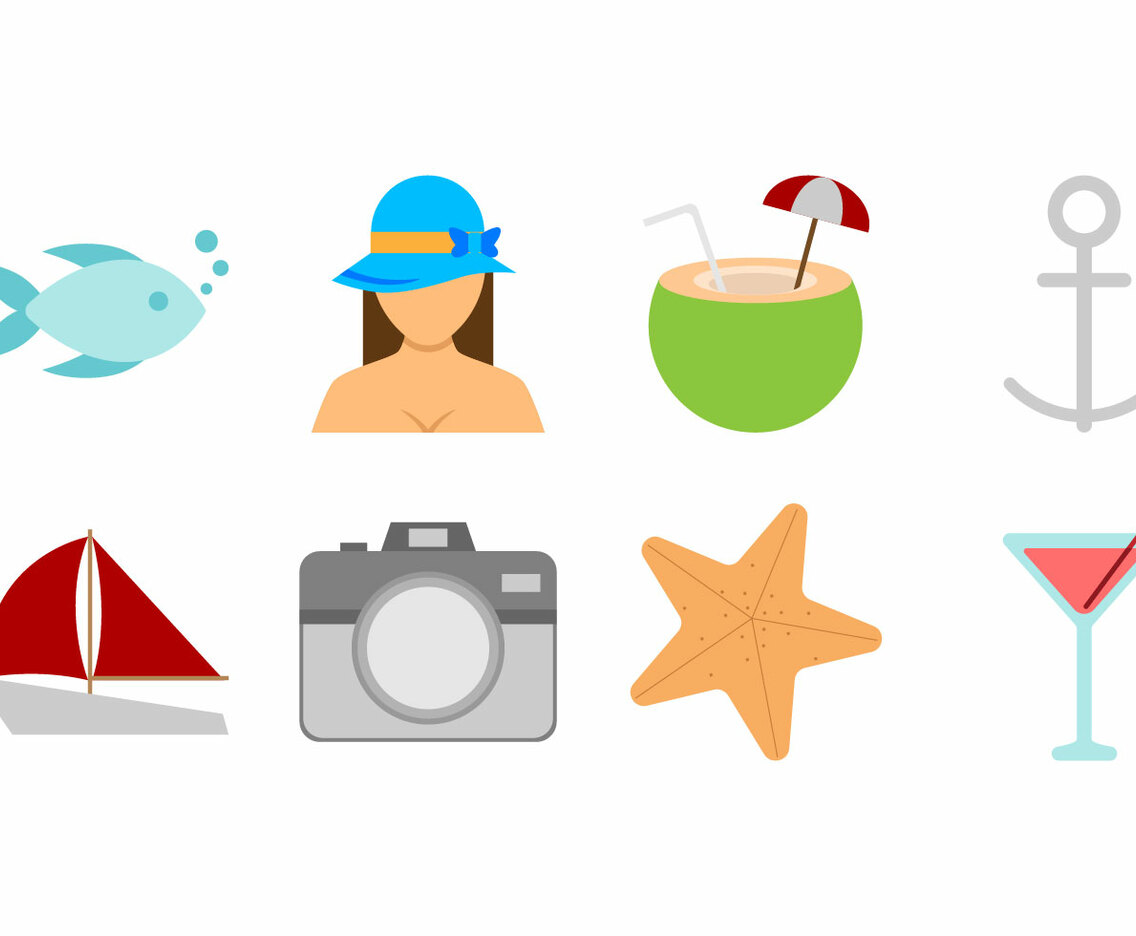 Free Beach Theme Icon Vector