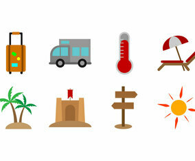 Free Beach Theme Icon Vector