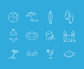 Free Outline Beach Vector