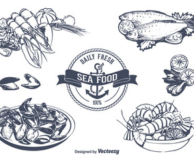 Seafood Vector Set
