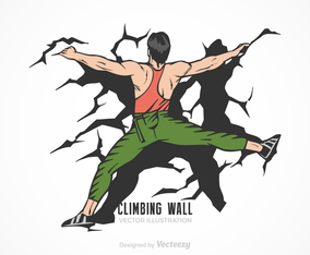 Climbing Wall Vector Illustration