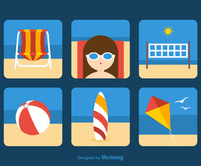 Free Beach Theme Vector Icons