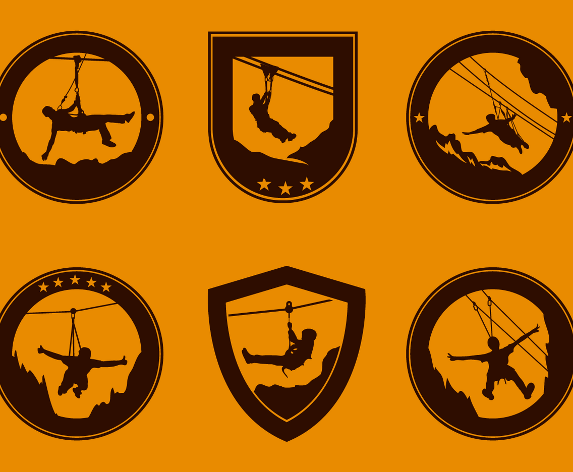 Free Retro Zipline Logo Vector