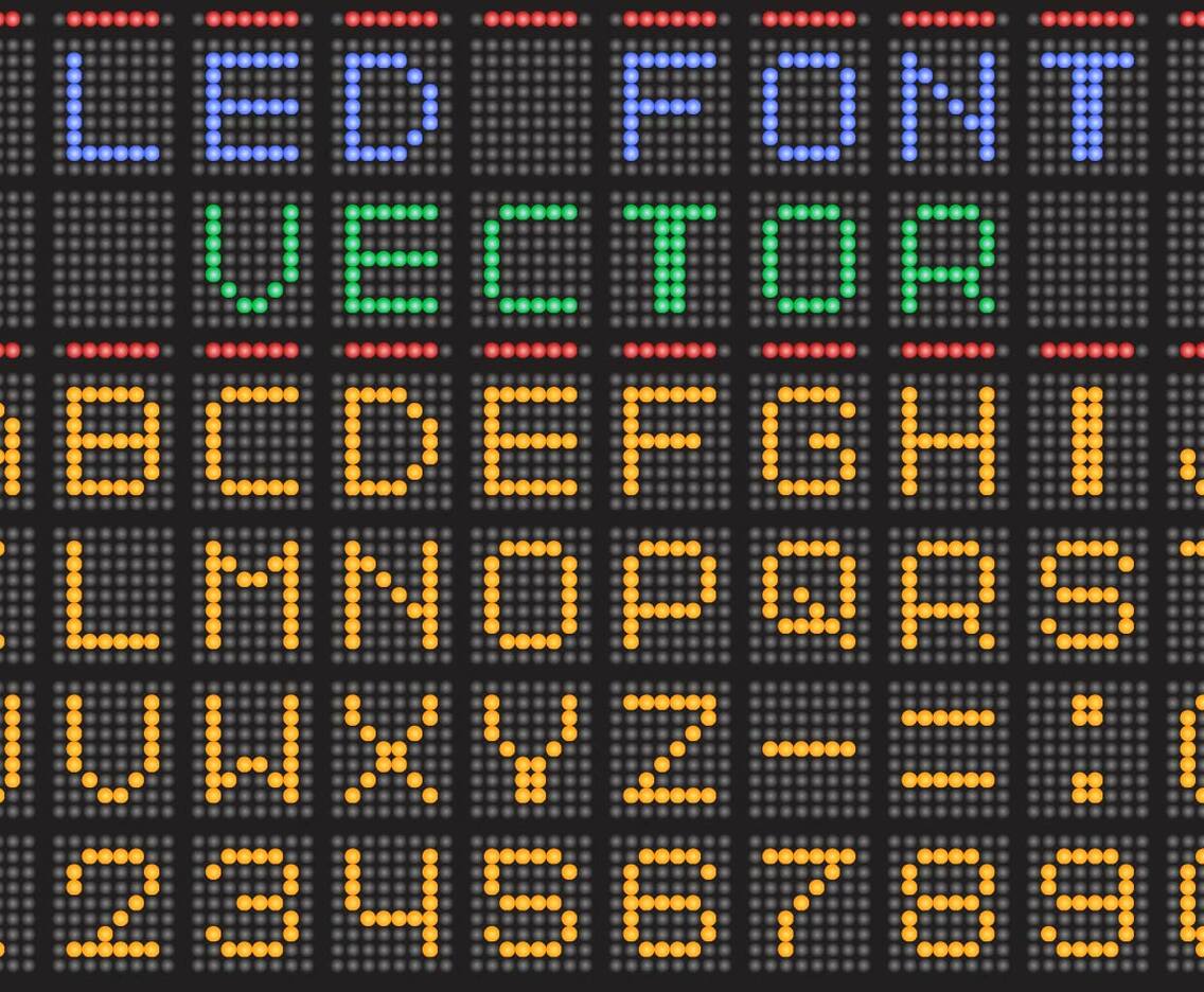Led Screen Vector Font