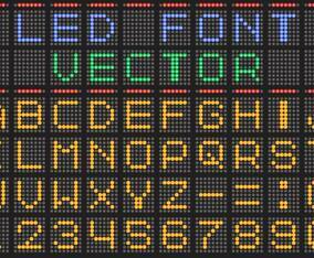 Led Screen Vector Font