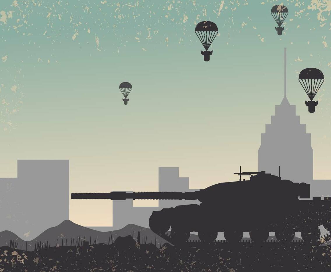 World War 2 Tank Background Vector