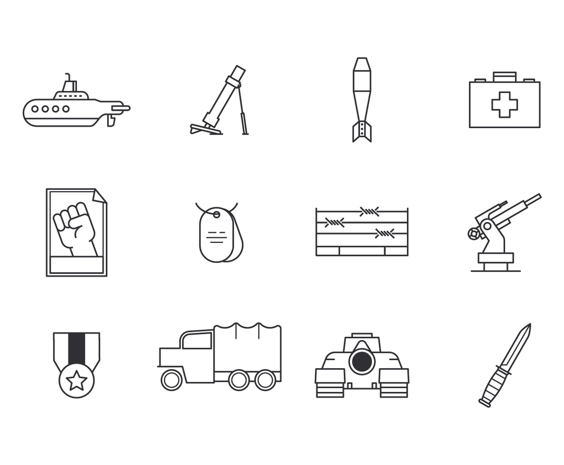 Free World War 2 Outline Vector Icon