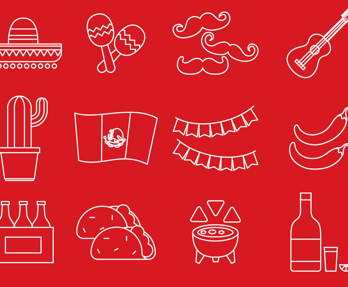 Cinco De Mayo Line Icons