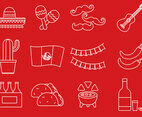 Cinco De Mayo Line Icons
