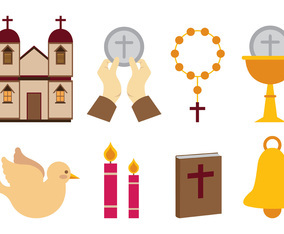 Set Of Eucharist Vector Icons