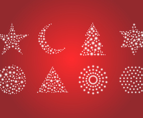 Free Set of Glitter and Sparkling Object Vector.