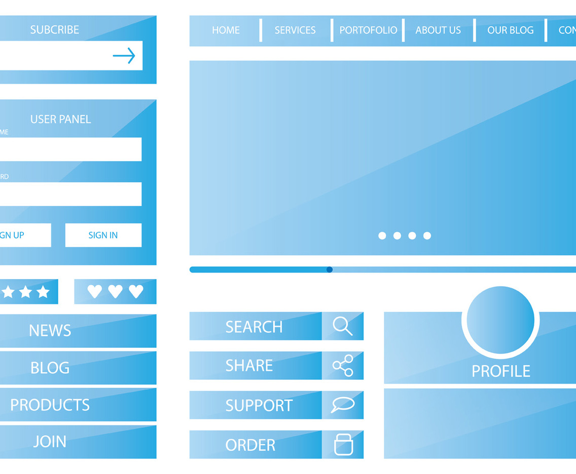 Template Blue Web Kit