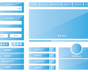 Template Blue Web Kit