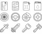 Free Mechanic and Car Parts Icon Vector