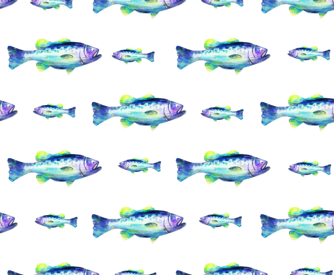 Free Vector Watercolor  Bass Fish Background