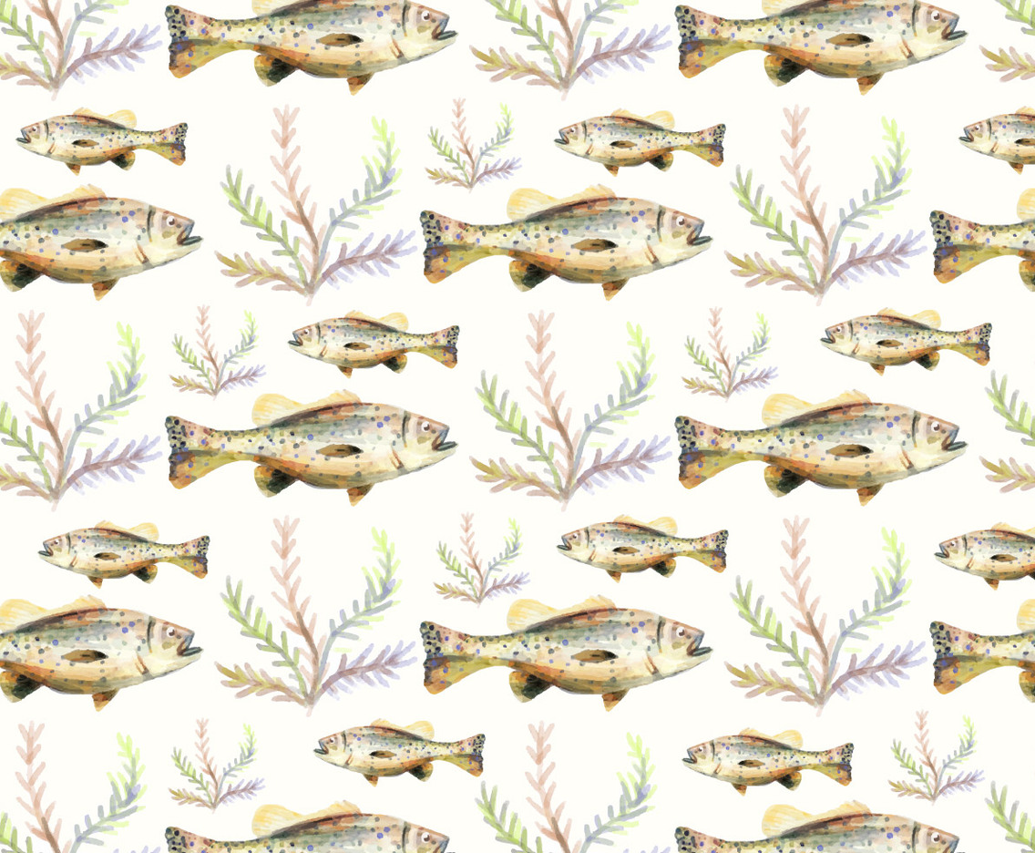 Free Vector Watercolor  Bass Fish Background