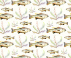 Free Vector Watercolor  Bass Fish Background