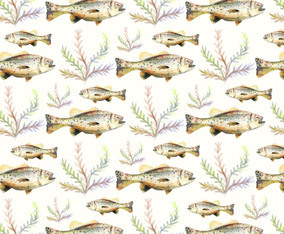 Free Vector Watercolor  Bass Fish Background