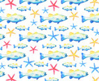 Free Vector Watercolor  Bass Fish Background