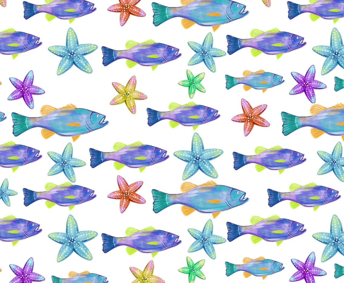 Free Vector Watercolor  Bass Fish Background