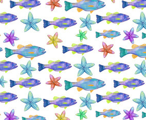 Free Vector Watercolor  Bass Fish Background