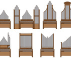 Set Of Pipe Organ Vector