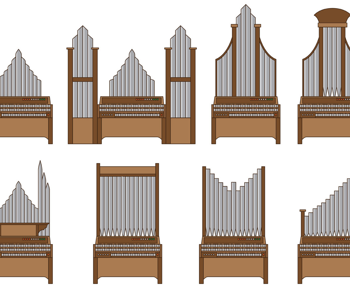 Set Of Pipe Organ Vector