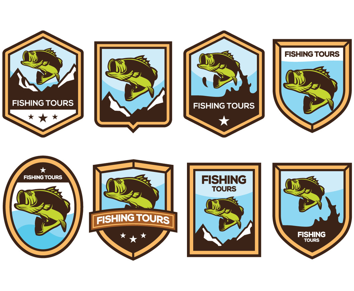 Free Bass Fish Badge Vector