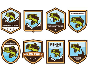 Free Bass Fish Badge Vector