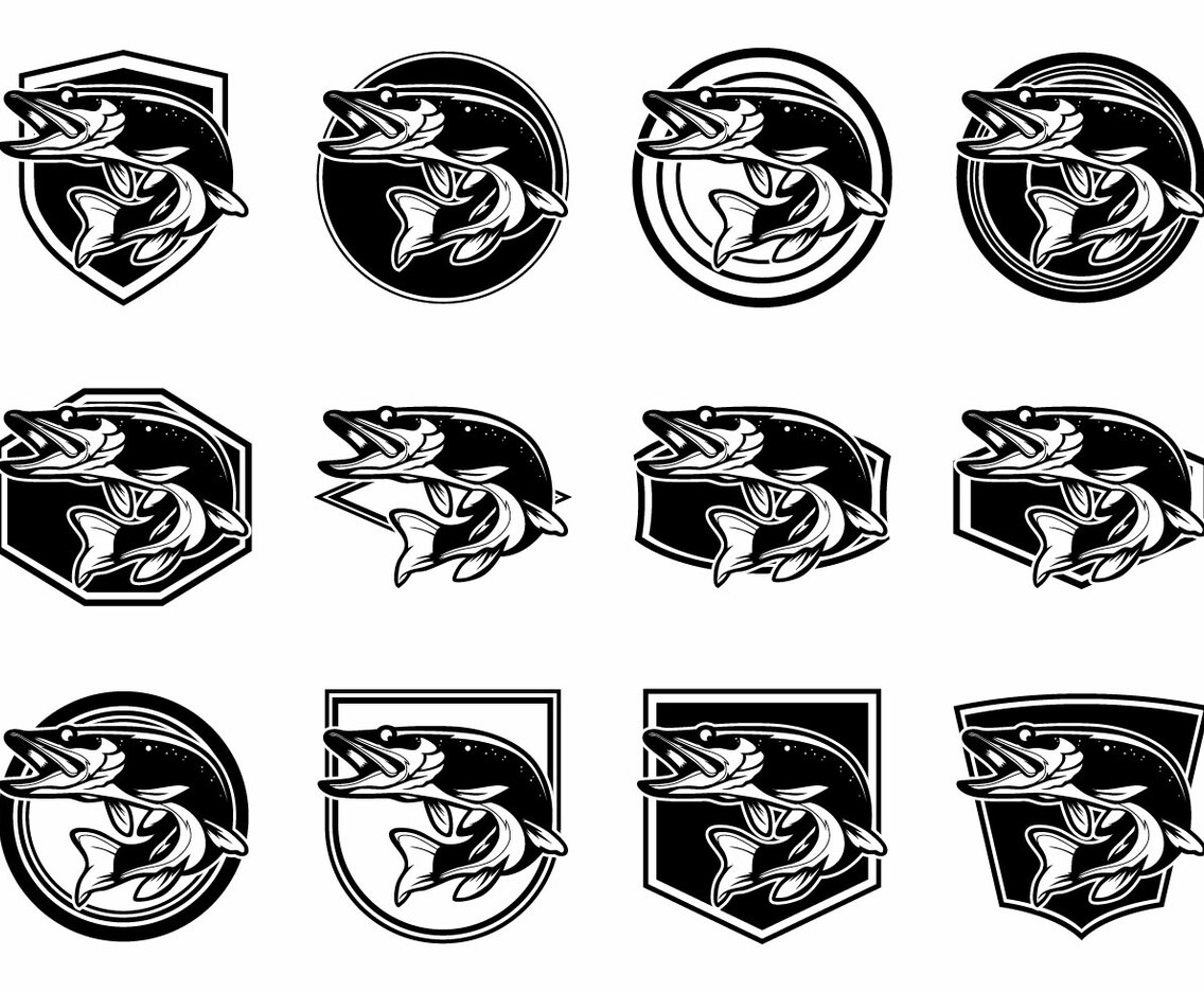 Free Pike Fish Logo Vector Pack