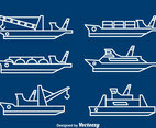 Ships And Boats Line Vector