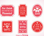 Wedding Pink Labels Vector