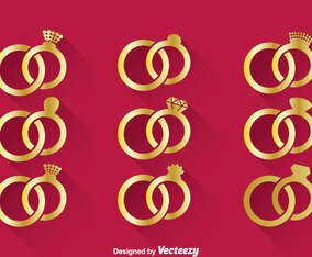 Wedding Gold Ring Vector