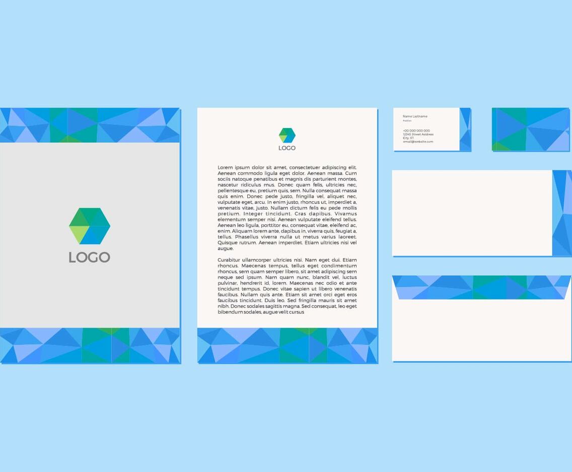 Free Blue Vector Letterhead Design