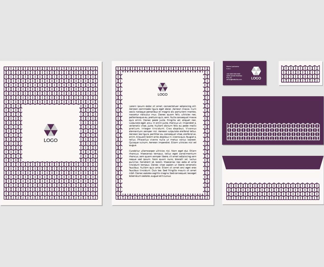 Free Purple Vector Letterhead Design