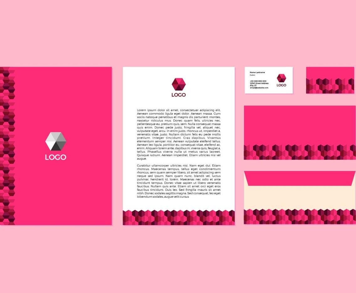 Free Pink Vector Letterhead Design