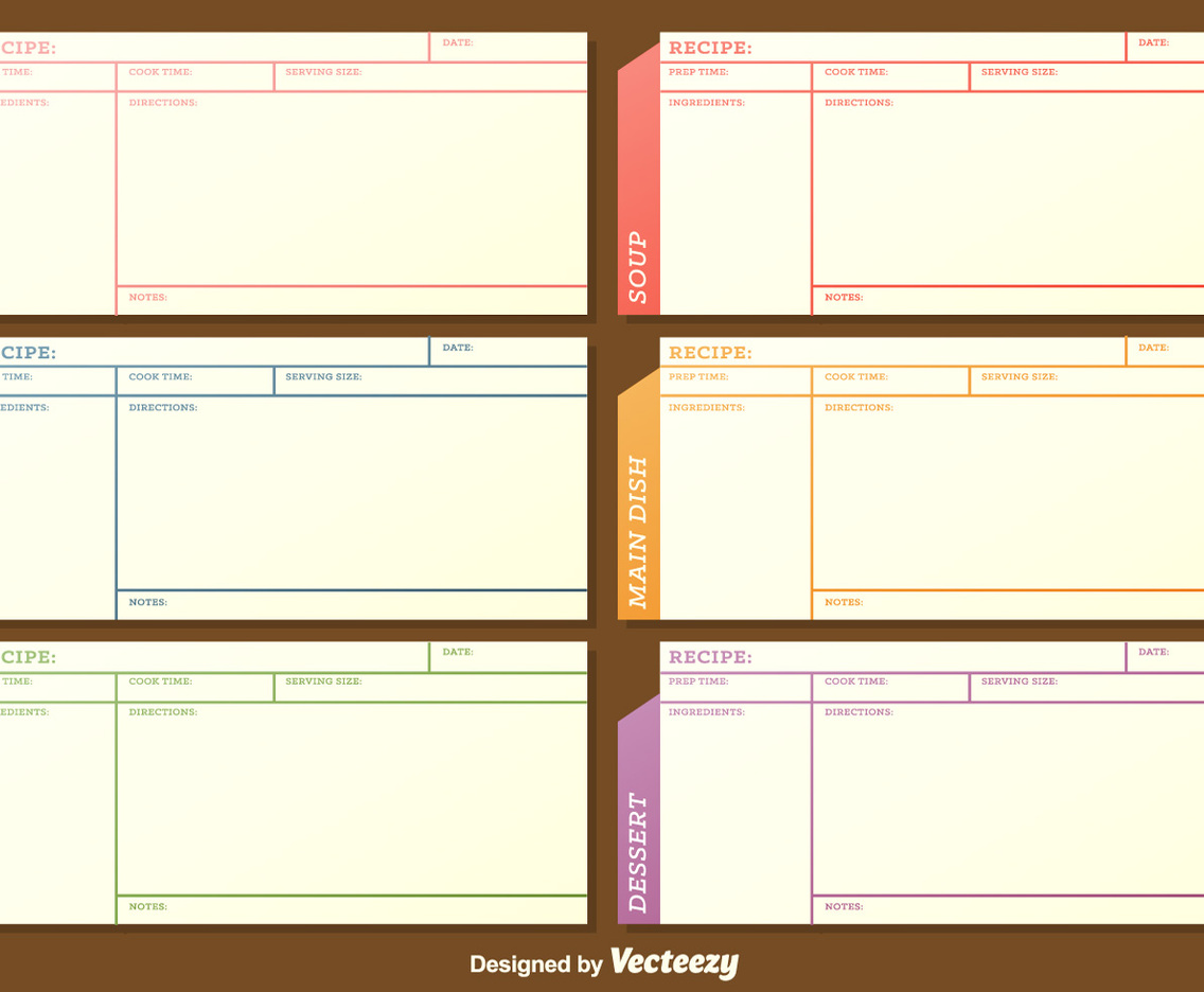 Recipe Prescription Vector Cards