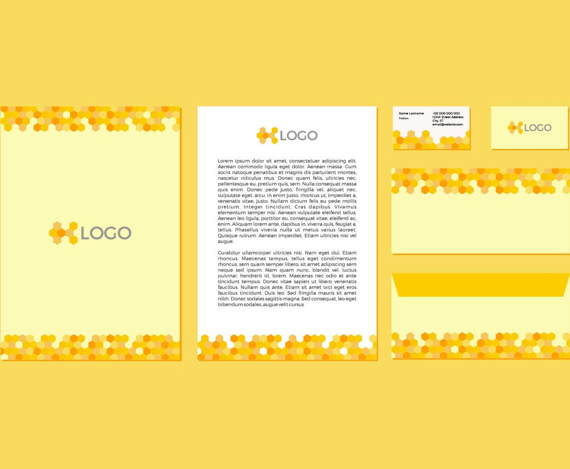 Free Yellow Vector Letterhead Design